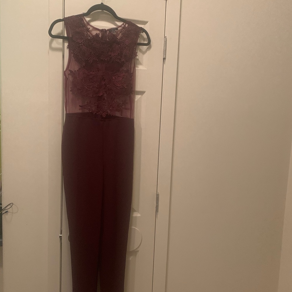 See through top on meroon romper